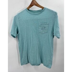 Vineyard Vines Youth L (16) Whale Light Blue Tee Shirt Short Sleeve Chest Pocket